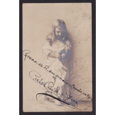 CARLOS GUIDO SPANO ANTIGUA TARJETA POSTAL CON FIRMA AUTOGRAFA 1903